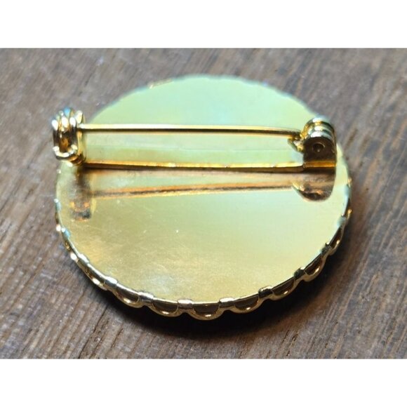 Antique Hand Painted Porcelain Floral Image Gilt Surround, Hand-Painted Floral B - Picture 3 of 6